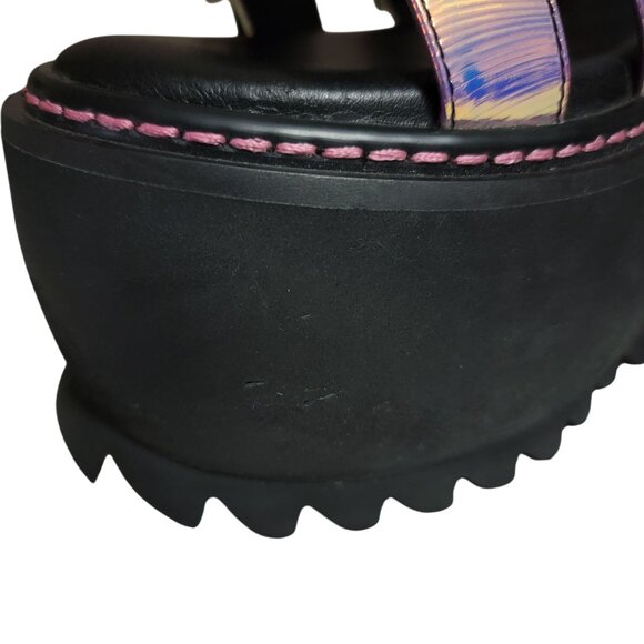 Dolls Kills Club Exx Intergalactic Love Iridescent Platform Sandals 9 Chunky Y2K - Picture 12 of 13